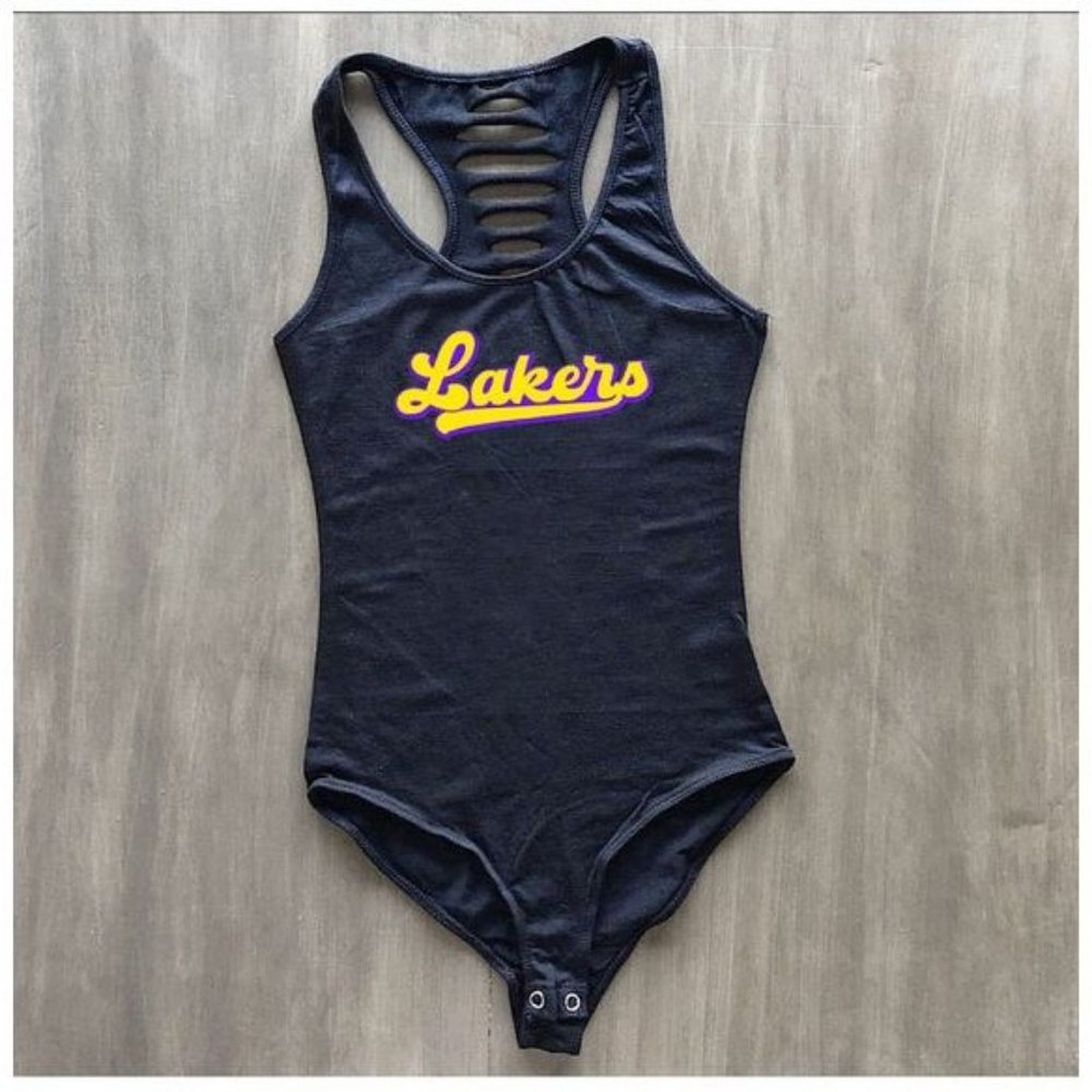 Black LA Lakers Basketball Lakers Bodysuit